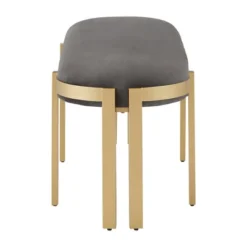 Lepape Upholstered Bench Gray Velvet - Inspire Q -Nexera Furniture Store GUEST 2404407e e15a 4140 8278 ba6869af3e63