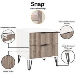 Manhattan Comfort Dumbo 2pc Modern 5 Drawer Dresser And 2 Drawer Nightstand Set -Nexera Furniture Store GUEST 244539f6 7b94 4050 a743 40935a074789