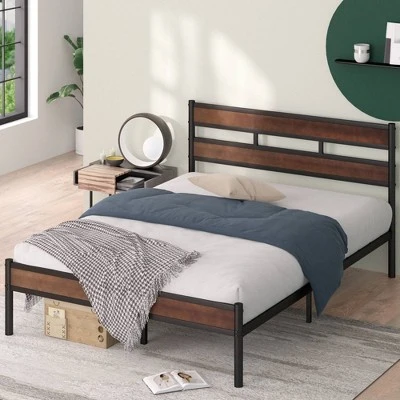Roman Bamboo And Metal Platform Bed Frame Brown - Zinus 13 Roman Bamboo And Metal Platform Bed Frame Brown - Zinus - Image 11
