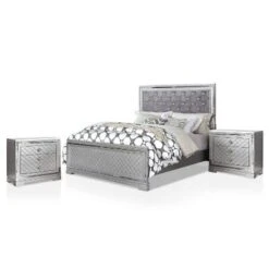 3pc Tenaya Bed With 2 Nightstands Set Silver/Gray - HOMES: Inside + Out -Nexera Furniture Store GUEST 246f19f5 b3b4 427b ad8f 3516561adffa