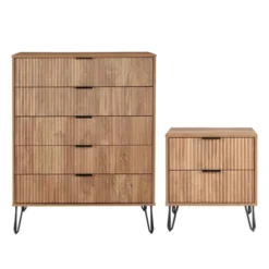 Manhattan Comfort Dumbo 2pc Modern 5 Drawer Dresser And 2 Drawer Nightstand Set -Nexera Furniture Store GUEST 25704705 d8a2 4cfc b72c a44e76476beb