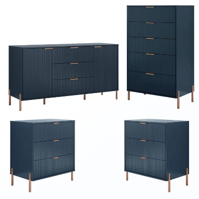 Festivo 4pc Modern Elegance Bedremm Chest And Dresser And 3 Drawer Nightstands Set 17 Festivo 4pc Modern Elegance Bedremm Chest And Dresser And 3 Drawer Nightstands Set - Image 15