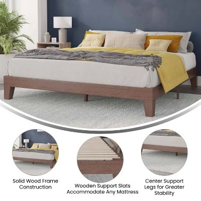 Amalia Solid Wooden Platform Bed With Wooden Support Slats - Taylor & Logan 6 Amalia Solid Wooden Platform Bed With Wooden Support Slats - Taylor & Logan - Image 4
