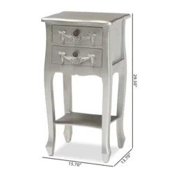 Eliya Brushed Wood 2 Drawer Nightstand Silver - Baxton Studio -Nexera Furniture Store GUEST 26dace6e 6557 489c a603 9ccf5ea6883f