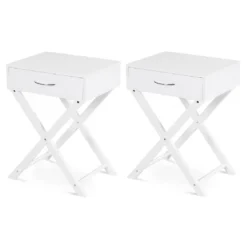 Tangkula 2PCS Modern Versatile Nightstand X-shape Wooden End Table With Drawer Accent Side Table For Bedroom Black/White 23 Tangkula 2PCS Modern Versatile Nightstand X-shape Wooden End Table With Drawer Accent Side Table For Bedroom Black/White -Nexera Furniture Store GUEST 2731c675 0969 45d0 97e0 3b1ebf614f38