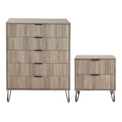 Manhattan Comfort Dumbo 2pc Modern 5 Drawer Dresser And 2 Drawer Nightstand Set -Nexera Furniture Store GUEST 2746b513 0b77 4ee4 85a9 a67b00efb64b