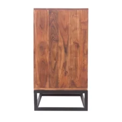 Wooden Dresser Or Display Unit With Metal Base Brown And Black - The Urban Port -Nexera Furniture Store GUEST 2775b1e0 69b8 44b7 a015 44ecae0d807a