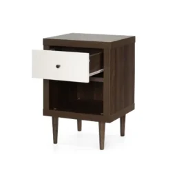 KWPZQEB Night Stand, Nightstand With Drawer & Open Shelf, Mid-Century End Table With Wooden Handle, Wooden Flie Cabinet For Bedroom, Small Spaces -Nexera Furniture Store GUEST 28385a83 2ce1 4608 b441 a0b125715a2e