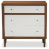 Harlow Mid-Century Modern Scandinavian Style Wood 3 Drawer Chest White/Walnut - Baxton Studio -Nexera Furniture Store GUEST 28924d7b 3825 47e6 b2d3 980b53fdaefe