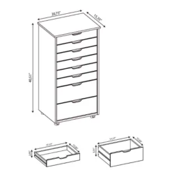 Cary 8 Drawer Rolling Storage Cart - Linon -Nexera Furniture Store GUEST 28d4da99 c61d 4ea0 8242 f9cebaaaa27d