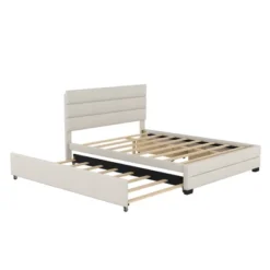 Queen Size Upholstered Platform Bed With Twin Size Trundle Bed And Two Drawers-ModernLuxe 16 Queen Size Upholstered Platform Bed With Twin Size Trundle Bed And Two Drawers-ModernLuxe -Nexera Furniture Store GUEST 28e7cdf5 d310 41ad a7d0 5f335653b133