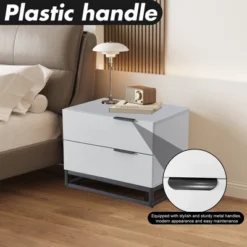 KTMBDW Nightstand With 2 Drawers, Modern Night Stand For Bedroom With Metal Handle, Wooden Bedside Table For Small Spaces, Living Room, Bedroom, Gray -Nexera Furniture Store GUEST 2991f875 1ded 4292 9e81 3294d3d8a0c9