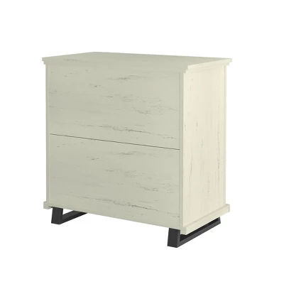 Festivo 3pc Contemporary 24" 5 Drawer Chest And 3 Drawer Nightstand Set Saw Cut Off-White: MDF, Metal Legs, Anti-Tip 7 Festivo 3pc Contemporary 24" 5 Drawer Chest And 3 Drawer Nightstand Set Saw Cut Off-White: MDF, Metal Legs, Anti-Tip - Image 5