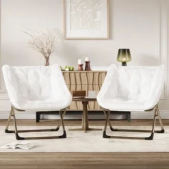 2PCS Comfy Chair For Adults, Foldable Living Room Chairs, Soft Faux Fur Folding Lounge For Bedroom Living Room Dorm Rooms, Flexible Reading Chair -Nexera Furniture Store GUEST 2a5bcba3 e69f 495c bf75 73a90e147ce6