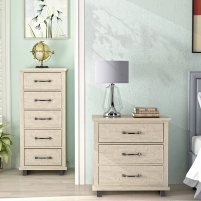 Festivo 2pc Contemporary 5 Drawer Chest And 3 Drawer Nightstand Set 3 Festivo 2pc Contemporary 5 Drawer Chest And 3 Drawer Nightstand Set