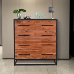 Handmade Dresser With Live Edge Design 4 Drawers Brown/Black - The Urban Port -Nexera Furniture Store GUEST 2b883a57 496d 44b9 9207 47e39d2c7bf1