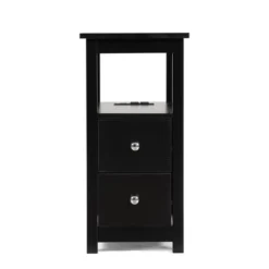 Resenkos End Table With Charging Station, Narrow Sofa Side Table, Wooden Nightstand, Bedroom Living Room Furniture, Black, Small Night Stands 22 Resenkos End Table With Charging Station, Narrow Sofa Side Table, Wooden Nightstand, Bedroom Living Room Furniture, Black, Small Night Stands -Nexera Furniture Store GUEST 2bab453d c29a 4eae 996a 69341bc93da3