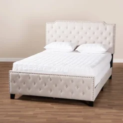 Marion Fabric Upholstered Button Tufted Panel Bed - Baxton Studio -Nexera Furniture Store GUEST 2be2dfc4 3ba5 4f37 b194 6d31e2e55eab