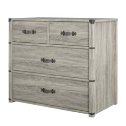 Little Seeds Nova 4 Drawer Storage Dresser With Leather Drawer Pulls, Gray Oak -Nexera Furniture Store GUEST 2c812cf9 e7a8 4436 8744 bc71ae1ee929