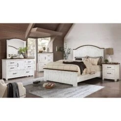 2pc Queen Willow Rustic Bedroom Set Distressed White/Walnut - HOMES: Inside + Out -Nexera Furniture Store GUEST 2ce6d5b5 a423 469c ba96 88d434f505f4
