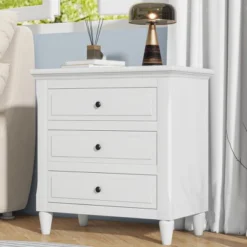 KTMBDW Night Stand, Large Nightstand With Drawers - Boho Bedside Table Narrow Side Table For Bedroom, Small Space -Nexera Furniture Store GUEST 2db17de0 0e06 4e74 85f4 e7d8f021e01a
