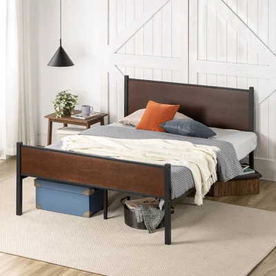 Tucker Bamboo And Metal Platform Bed Frame With Headboard And Footboard Brown - Zinus 9 Tucker Bamboo And Metal Platform Bed Frame With Headboard And Footboard Brown - Zinus - Image 7