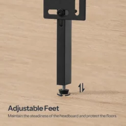 Metal & Wooden Panel Headboard, King Headboard, Minimalist Head Board With Metal Frame, Height Adjustable, With Bed Frame Adapter, Black -Nexera Furniture Store GUEST 2fe03344 ee29 43af b8e1 a02067ec2ea8