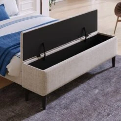 Queen Size Upholstered Wood Storage Platform Bed Frame With Storage Ottoman Bench-ModernLuxe 17 Queen Size Upholstered Wood Storage Platform Bed Frame With Storage Ottoman Bench-ModernLuxe -Nexera Furniture Store GUEST 318c4be4 ec4a 45ef b440 10210aff9e33