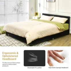 Costway Full Upholstered Platform Bed Frame With Linen/PU Headboard Wood Slat Gray/Black 16 Costway Full Upholstered Platform Bed Frame With Linen/PU Headboard Wood Slat Gray/Black -Nexera Furniture Store GUEST 32edb4f4 625a 463d 916f 26aa27ea4758