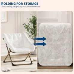 2PCS Comfy Chair For Adults, Foldable Living Room Chairs, Soft Faux Fur Folding Lounge For Bedroom Living Room Dorm Rooms, Flexible Reading Chair -Nexera Furniture Store GUEST 334febb5 2c66 4109 bbcf 6a394a46d8ef