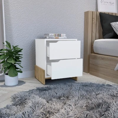 Grungis Modern Nightstands With Sturdy Base,Night Stand Bedside Table With 2 Drawers,Space-Saving Side Table For Bedroom,Living Room 8 Grungis Modern Nightstands With Sturdy Base,Night Stand Bedside Table With 2 Drawers,Space-Saving Side Table For Bedroom,Living Room - Image 6