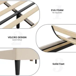 Bed Frame With Vertical Channel Headboard, Upholstered Bed Frame With Wood Slats 15 Bed Frame With Vertical Channel Headboard, Upholstered Bed Frame With Wood Slats -Nexera Furniture Store GUEST 336b245f 0a08 4b3c adc1 24b2f26a42cf