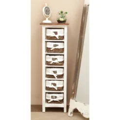 Farmhouse Mahogany Rectangular Storage Unit White - Olivia & May