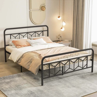 Costway Twin/Full/Queen/King Size Bed Frame Mattress Foundation With Headboard 12.5" Under-bed Storage Black 14 Costway Twin/Full/Queen/King Size Bed Frame Mattress Foundation With Headboard 12.5" Under-bed Storage Black - Image 12