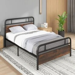 Costway Metal Platform Bed Frame Industrial Headboard Mattress Foundation -Nexera Furniture Store GUEST 35437fd0 81df 4fb7 9fe2 06b3781add61