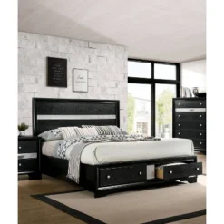 2pc Queen Whether By Bed With Nightstand Black - MiBasics -Nexera Furniture Store GUEST 35745647 2d11 4359 9b29 a395a1da0c21