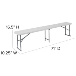 Emma And Oliver 10.25"Wx71"L Portable Bi-Fold Granite White Plastic Bench 11 Emma And Oliver 10.25"Wx71"L Portable Bi-Fold Granite White Plastic Bench -Nexera Furniture Store GUEST 360f38ef cb52 45bf bbe6 4885bb81d760