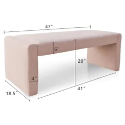 Kaia 47" Contemporary Farmhouse Linen Fabric Waterfall Upholstered Bench-The Pop Maison -Nexera Furniture Store GUEST 3815712b 82a5 4409 9743 eaf79afdc68d