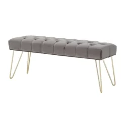 Hewett Velvet Tufted Metal Bench - Inspire Q -Nexera Furniture Store GUEST 38198094 39ea 41aa a20c 75d42fc70e3e