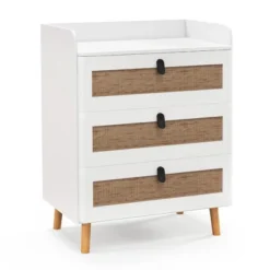 Tangkula Modern Nightstand End Bedside Table W/ 3 Rattan Drawers & Solid Wood Legs White 16 Tangkula Modern Nightstand End Bedside Table W/ 3 Rattan Drawers & Solid Wood Legs White -Nexera Furniture Store GUEST 383bae7d ce3b 4f01 b4bb afe2dcd1c910