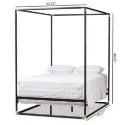 Queen Eva Vintage Industrial Finished Metal Canopy Bed Black - Baxton Studio 11 Queen Eva Vintage Industrial Finished Metal Canopy Bed Black - Baxton Studio -Nexera Furniture Store GUEST 387a32ea 690d 4b69 bf47 12241ffc93a1