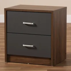 Hansel 2 Drawer And Finished Nightstand Brown/Gray - Baxton Studio -Nexera Furniture Store GUEST 39cc9ca3 773e 44b1 8256 5e201d432cb1