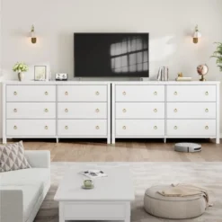 Garvee Modern Drawer Dresser, Freestanding Bedroom Chest Of Drawers, Wooden Storage Organizer For Nursery, Living Room, Closet, White -Nexera Furniture Store GUEST 3a0b46f6 1a91 4b1d 8a82 547e7a696f44
