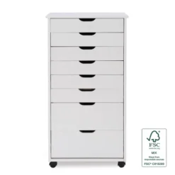 Cary 8 Drawer Rolling Storage Cart - Linon -Nexera Furniture Store GUEST 3a2a5c10 b957 43bf 8292 c08ee651878e