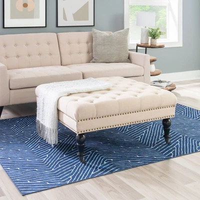 Isabelle Square Tufted Ottoman - Linon 3 Isabelle Square Tufted Ottoman - Linon