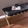 Southern Enterprises Valxan Faux Leather Bench Black/Gold - Aiden Lane -Nexera Furniture Store GUEST 3a49dd6c f156 48f9 8736 0a497eb9a556