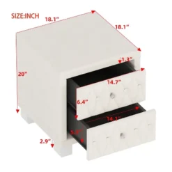 Kumasinova Velvet Modern Nightstand With Crystal Knobs,Night Stand With Drawers,Bedside Table With Button-Tufted,Nightstands For Bedroom