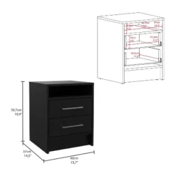 NicBex Modern Nightstand With 2 Drawers,19.9" Wooden Night Stand With Metal Handles,Bedside Table For Bedroom&Living Room,Bedroom Furniture -Nexera Furniture Store GUEST 3b9fc3e0 402b 4967 8d74 453c4a6d0183