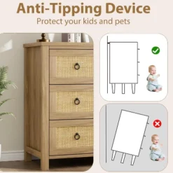 Acekool Drawer Rattan Dresser, Wide Boho Storage Chest With Deep Drawers & Ring Handles For Bedroom, Nursery, Living Room - Natural 16 Acekool Drawer Rattan Dresser, Wide Boho Storage Chest With Deep Drawers & Ring Handles For Bedroom, Nursery, Living Room - Natural -Nexera Furniture Store GUEST 3c69b28d 862a 4dfb 97d3 560f62d1e0f6