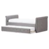 Twin Swanson Modern And Contemporary Fabric Tufted Daybed With Roll-Out Trundle Guest Bed Gray - Baxton Studio: Polyester Upholstery, Nailhead Detail -Nexera Furniture Store GUEST 3caf0f21 6cac 46fd 9a02 6700ada1780b